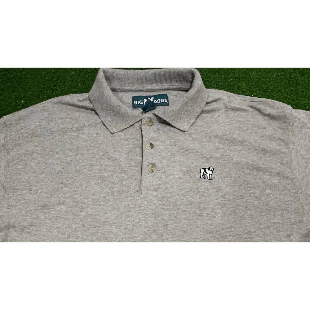 Vintage Big Dogs‎ Shirt XL Y2K Rugby Polo Stitched Dog Logo EUC 90s Preppy